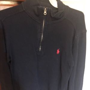 Polo Ralph Lauren navy 1/4 zip waffle shirt